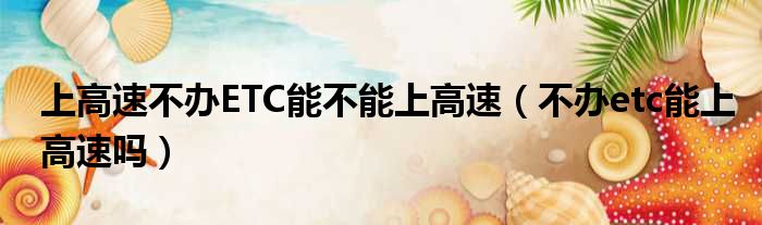 上高速不办ETC能不能上高速（不办etc能上高速吗）
