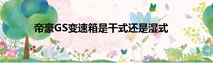 帝豪GS变速箱是干式还是湿式