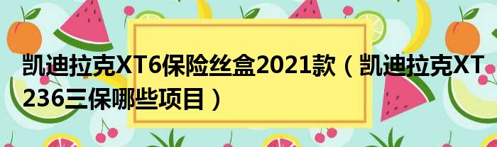 凯迪拉克XT6保险丝盒2021款（凯迪拉克XT236三保哪些项目）