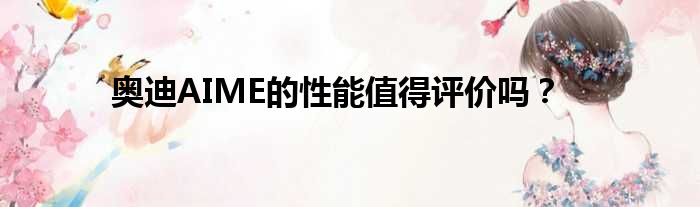奥迪AIME的性能值得评价吗？