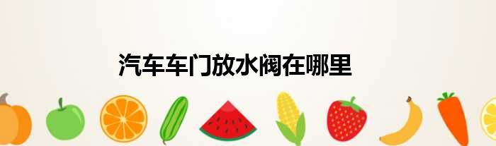 汽车车门放水阀在哪里
