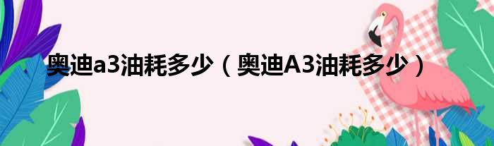 奥迪a3油耗多少（奥迪A3油耗多少）
