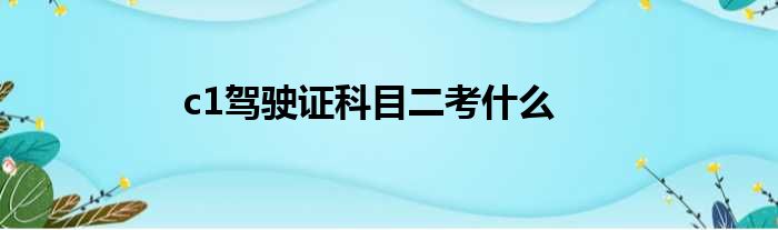 c1驾驶证科目二考什么