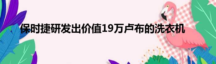保时捷研发出价值19万卢布的洗衣机