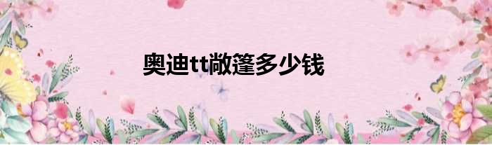 奥迪tt敞篷多少钱
