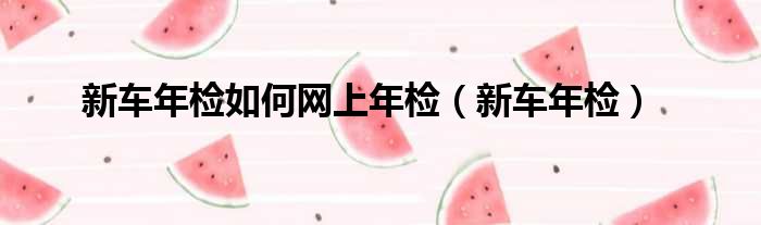 新车年检如何网上年检（新车年检）