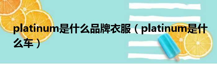 platinum是什么品牌衣服（platinum是什么车）