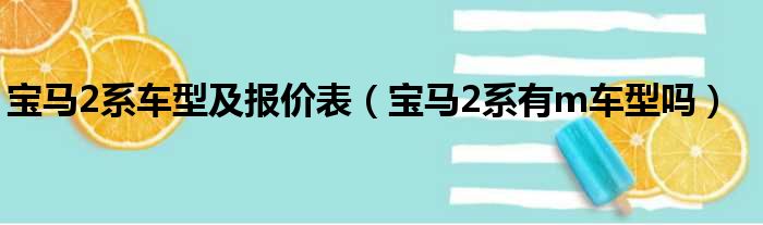 宝马2系车型及报价表（宝马2系有m车型吗）