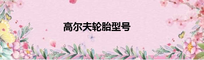 高尔夫轮胎型号