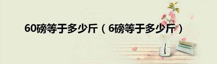 60磅等于多少斤（6磅等于多少斤）