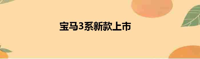 宝马3系新款上市