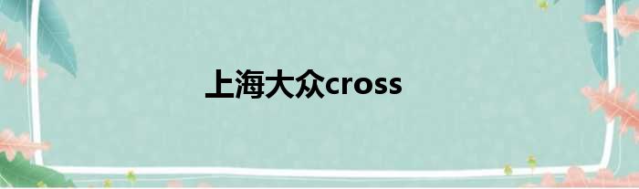 上海大众cross
