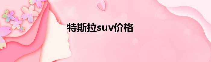 特斯拉suv价格