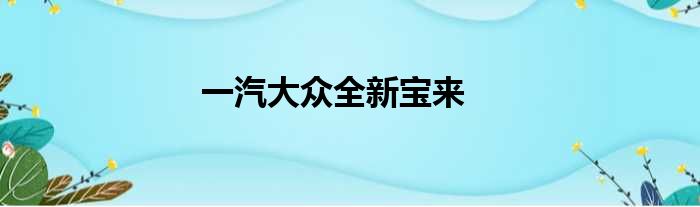 一汽大众全新宝来