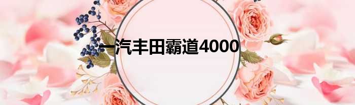 一汽丰田霸道4000