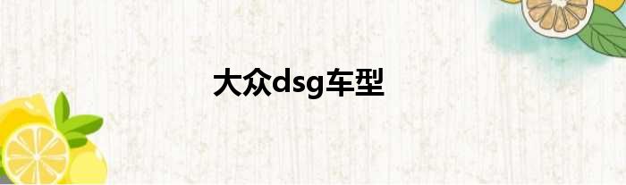 大众dsg车型