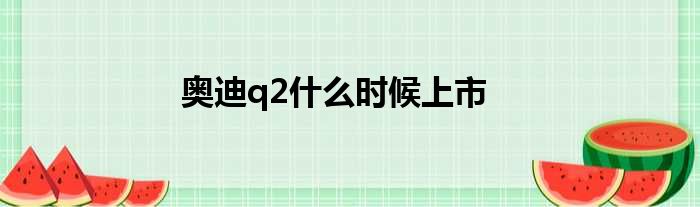 奥迪q2什么时候上市