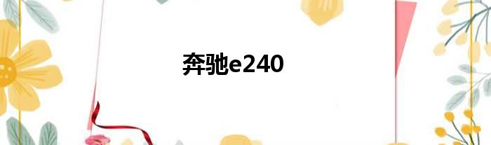 奔驰e240