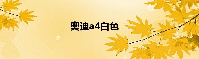 奥迪a4白色