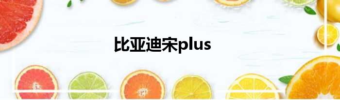 比亚迪宋plus