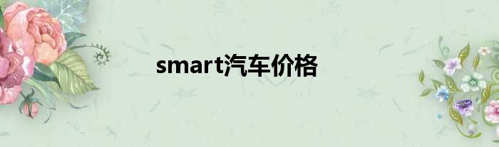 smart汽车价格