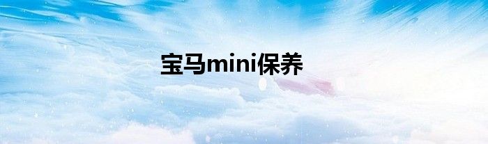 宝马mini保养