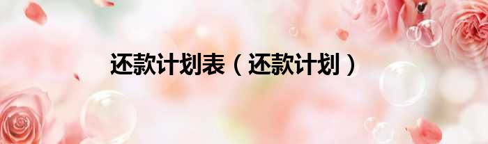 还款计划表（还款计划）