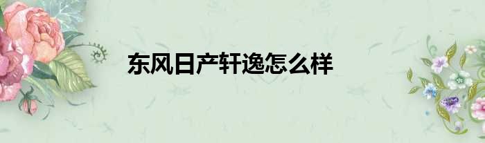东风日产轩逸怎么样