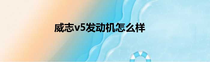威志v5发动机怎么样