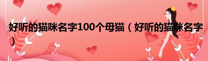 好听的猫咪名字100个母猫（好听的猫咪名字）