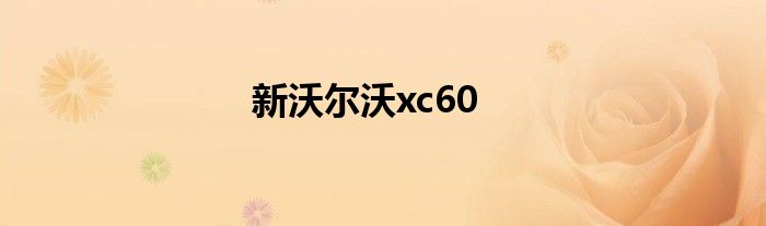 新沃尔沃xc60