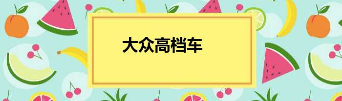 大众高档车