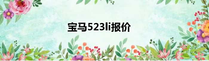 宝马523li报价