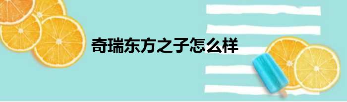 奇瑞东方之子怎么样