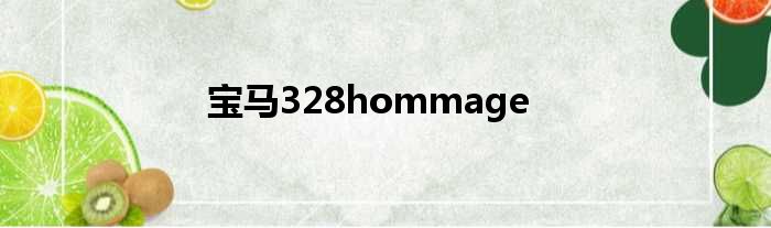 宝马328hommage