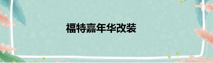福特嘉年华改装