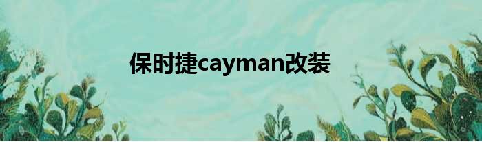 保时捷cayman改装