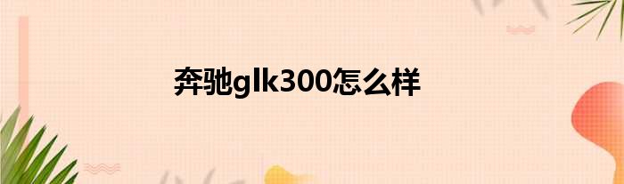 奔驰glk300怎么样