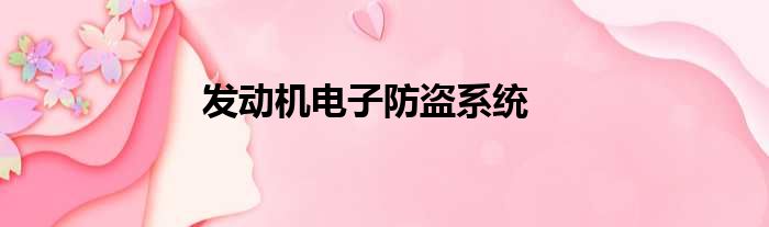 发动机电子防盗系统