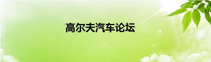高尔夫汽车论坛