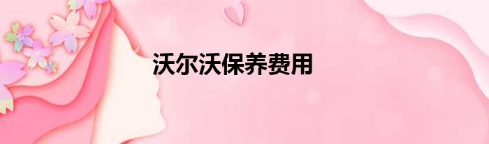 沃尔沃保养费用