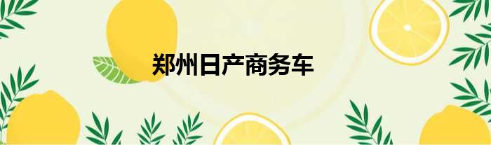 郑州日产商务车
