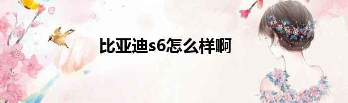 比亚迪s6怎么样啊