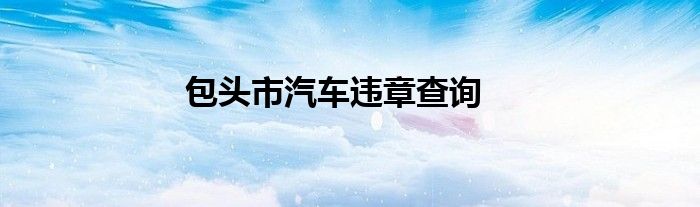 包头市汽车违章查询