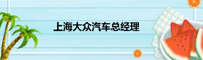 上海大众汽车总经理