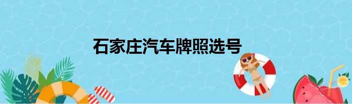 石家庄汽车牌照选号