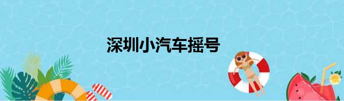 深圳小汽车摇号