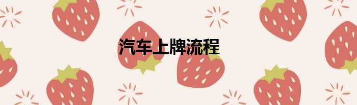 汽车上牌流程