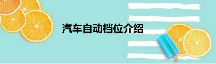 汽车自动档位介绍