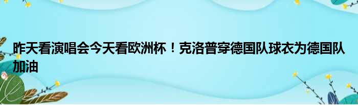 昨天看演唱会今天看欧洲杯！克洛普穿德国队球衣为德国队加油